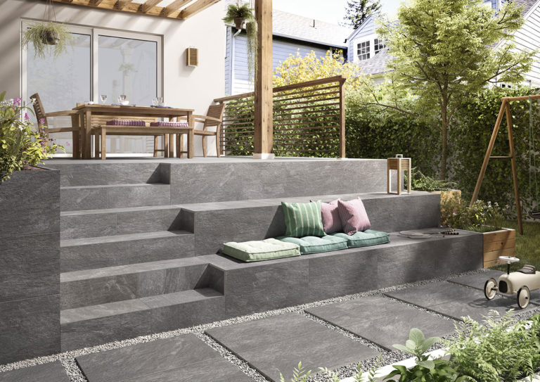 Hochwertige Fliesen von Villeroy und Boch für die Terrasse