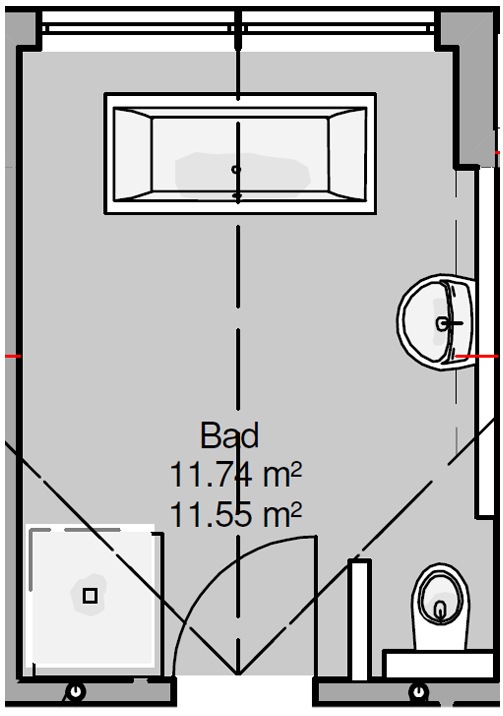 Grundriss Bad in der Gaube