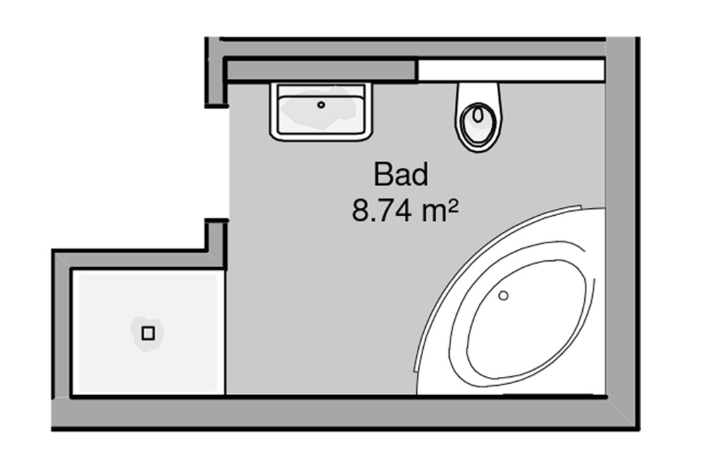 Grundriss Eckbadewanne