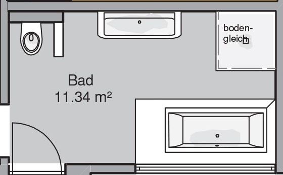 Grundrisse für das Badezimmer