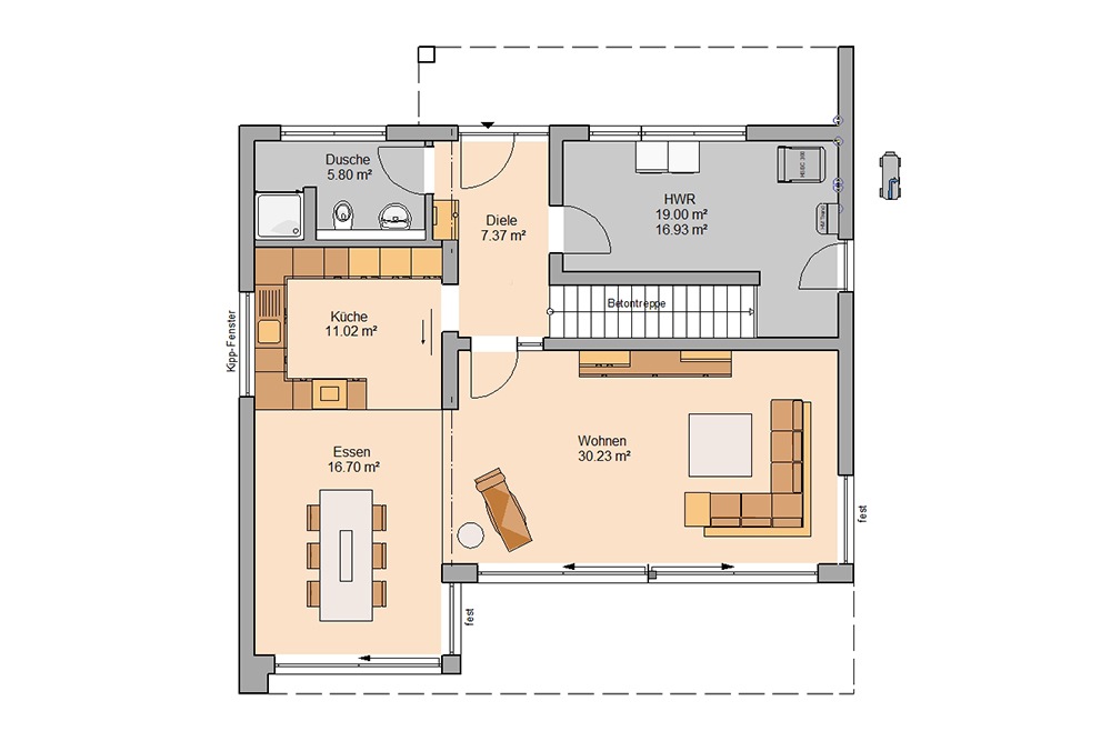 Grundriss Bauhaus Cono Kern-Haus