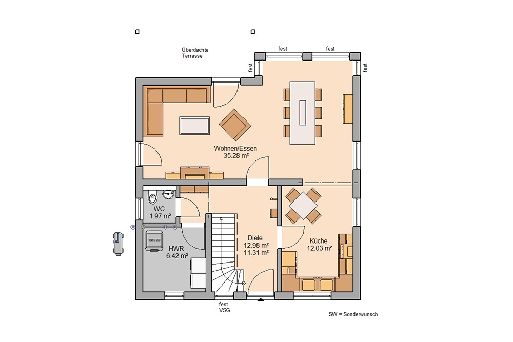 Grundriss Familienhaus Family Kern-HAus