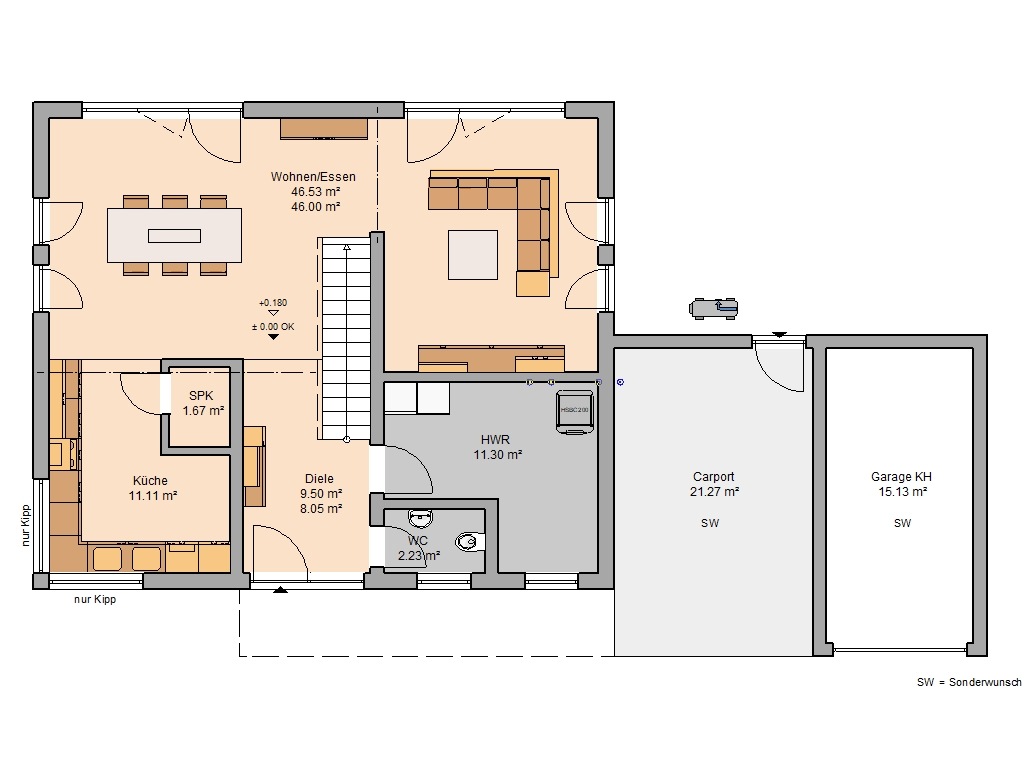 Familienhaus Melia Grundriss Erdgeschos