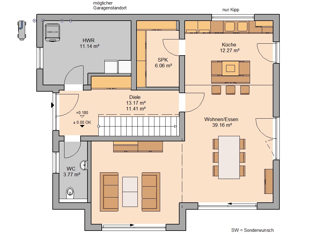 Familienhaus Vero Grundriss Erdgeschoss