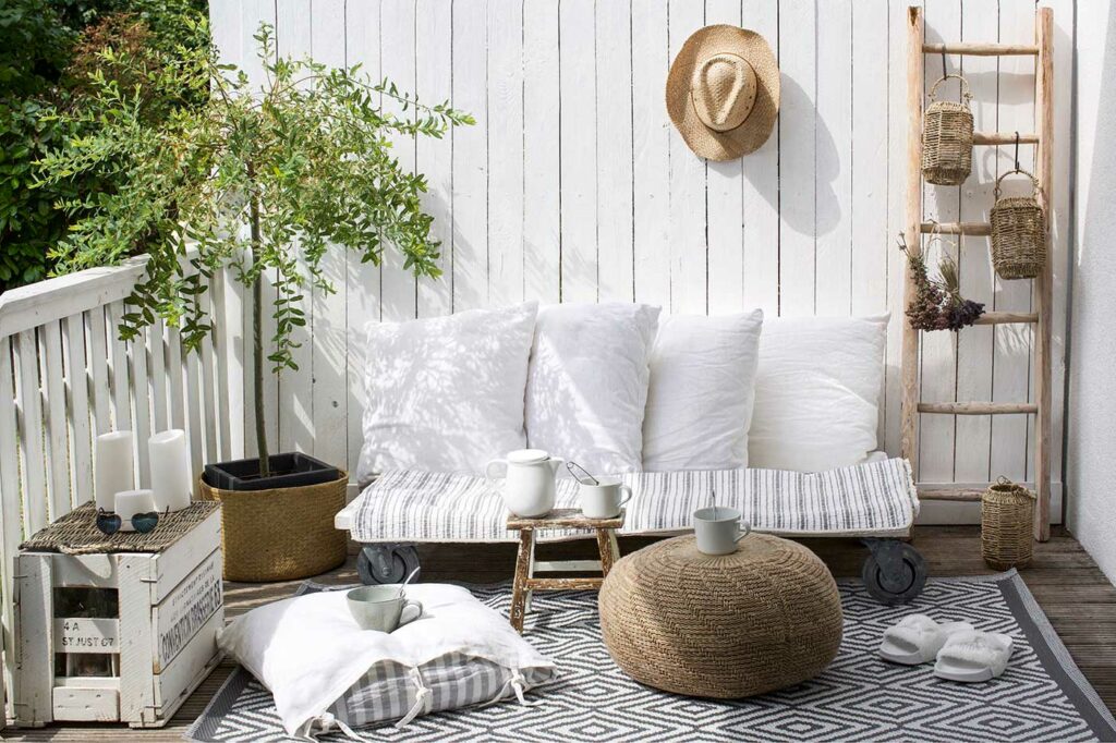 Terrasse im Boho-Style