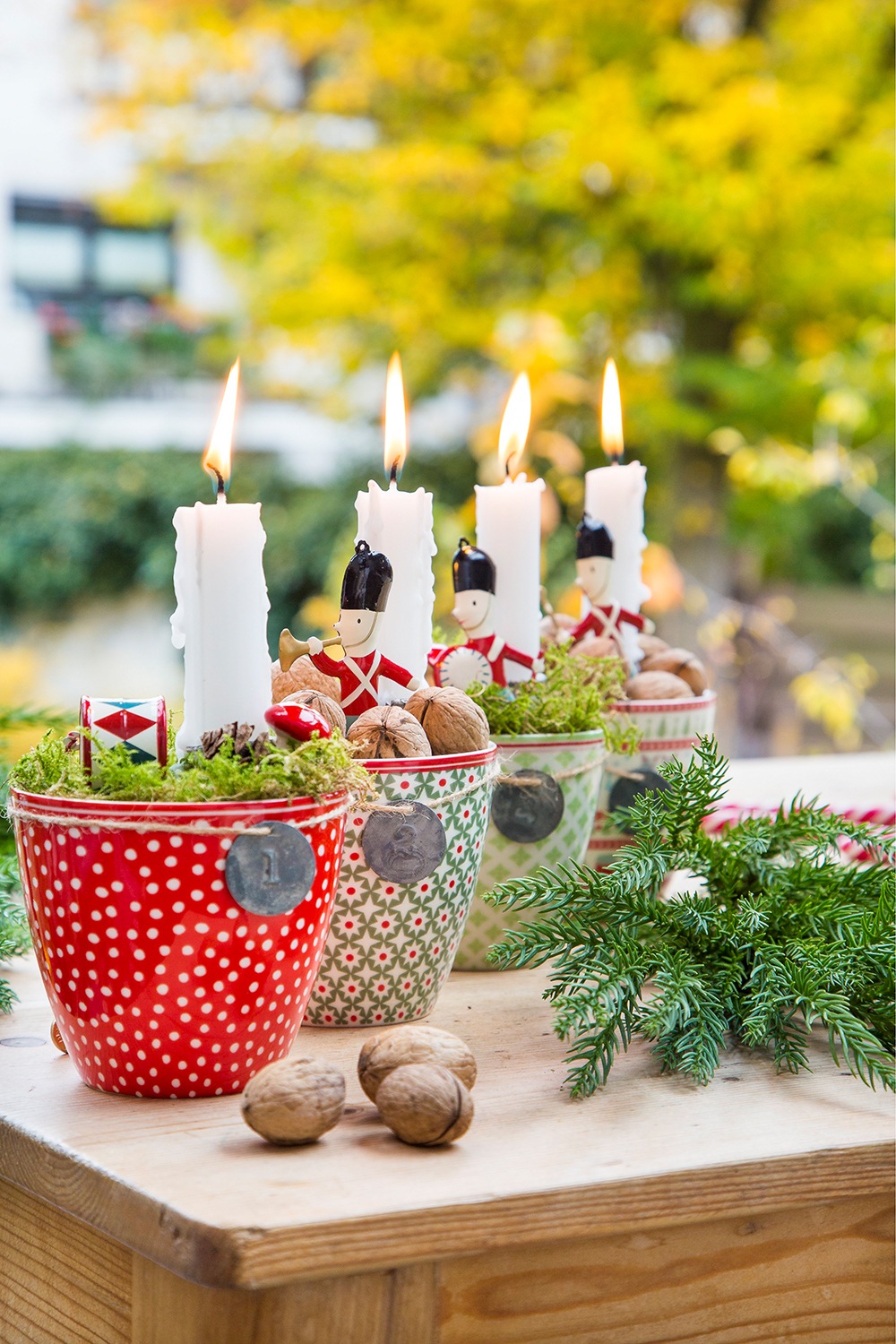 Adventskranzideen im Becher