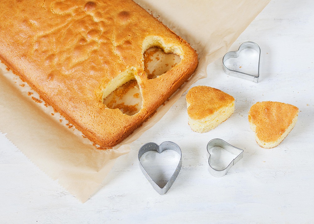 Herz ausstechen für Kuchen 