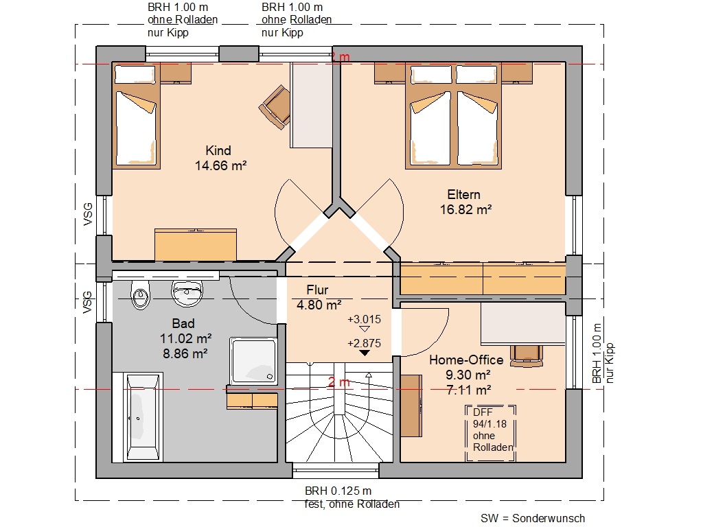 Kern-Haus Loop Pult: Grundriss Dachgeschoss