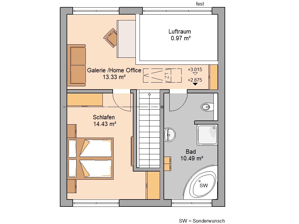 Kern-Haus Fun: Grundriss Obergeschoss