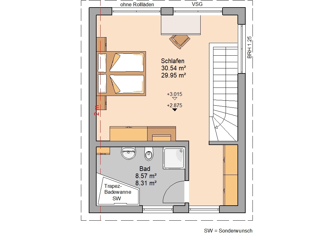 Kern-Haus One: Grundriss Dachgeschoss