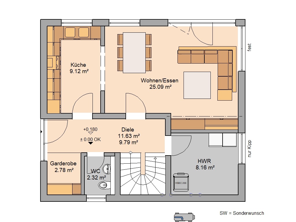 Kern-Haus Loop Pult: Grundriss Erdgeschoss