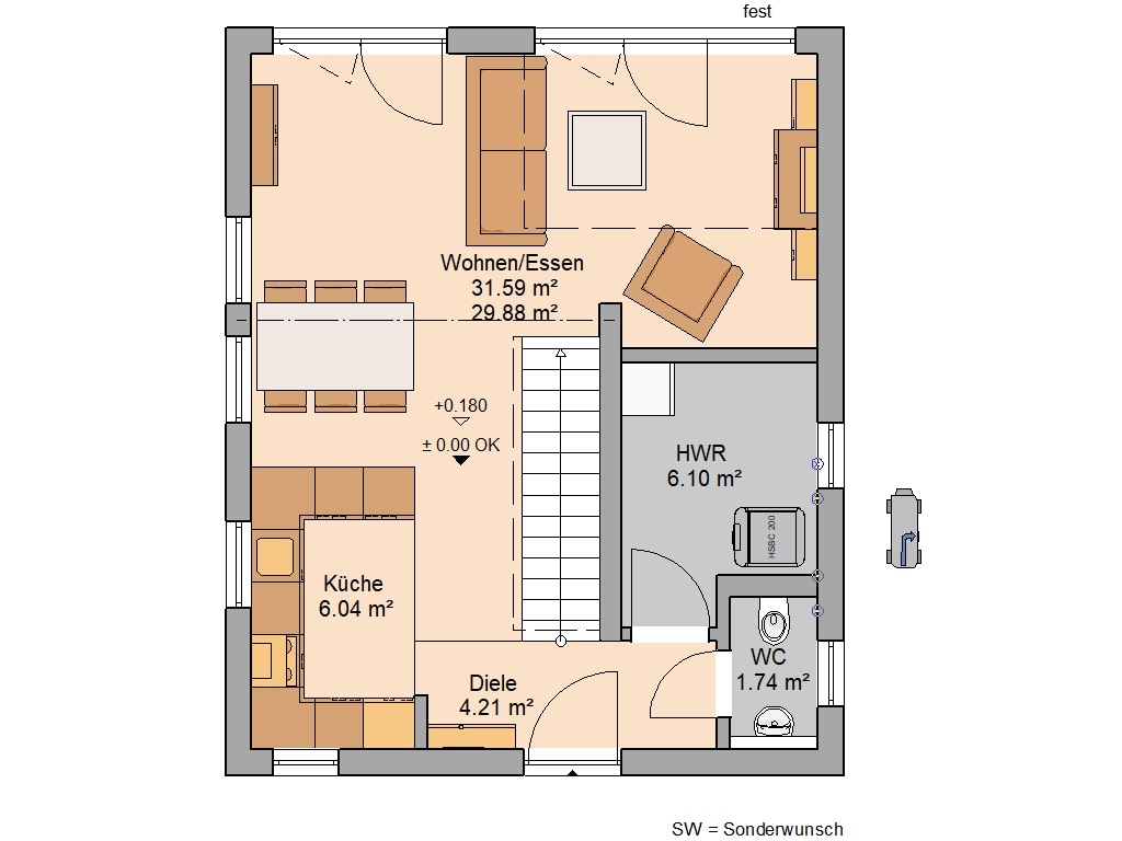 Kern-Haus Fun: Grundriss Erdgeschoss