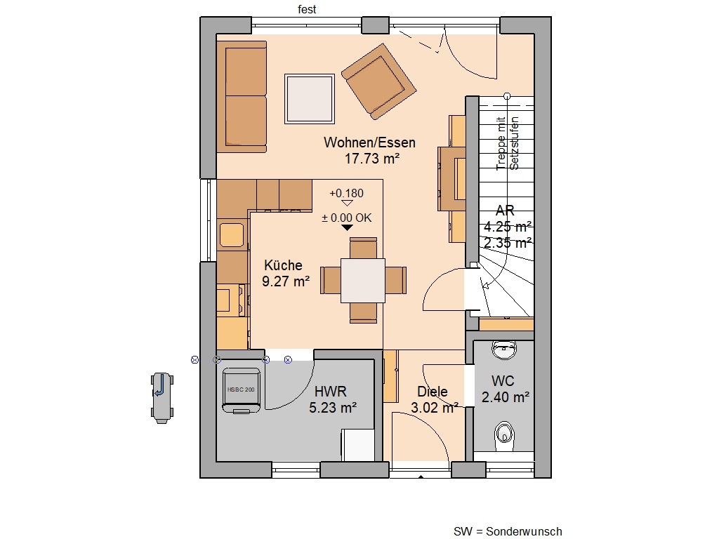 Kern-Haus One: Grundriss Erdgeschoss