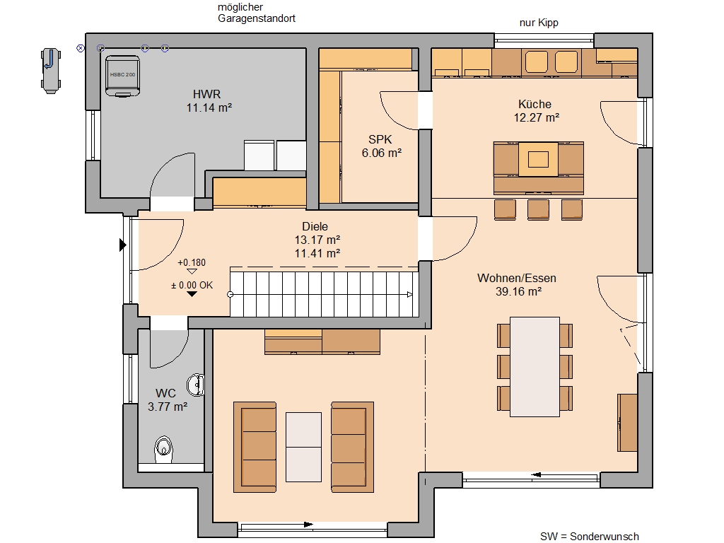 Kern-Haus Vero Grundriss Erdgeschoss
