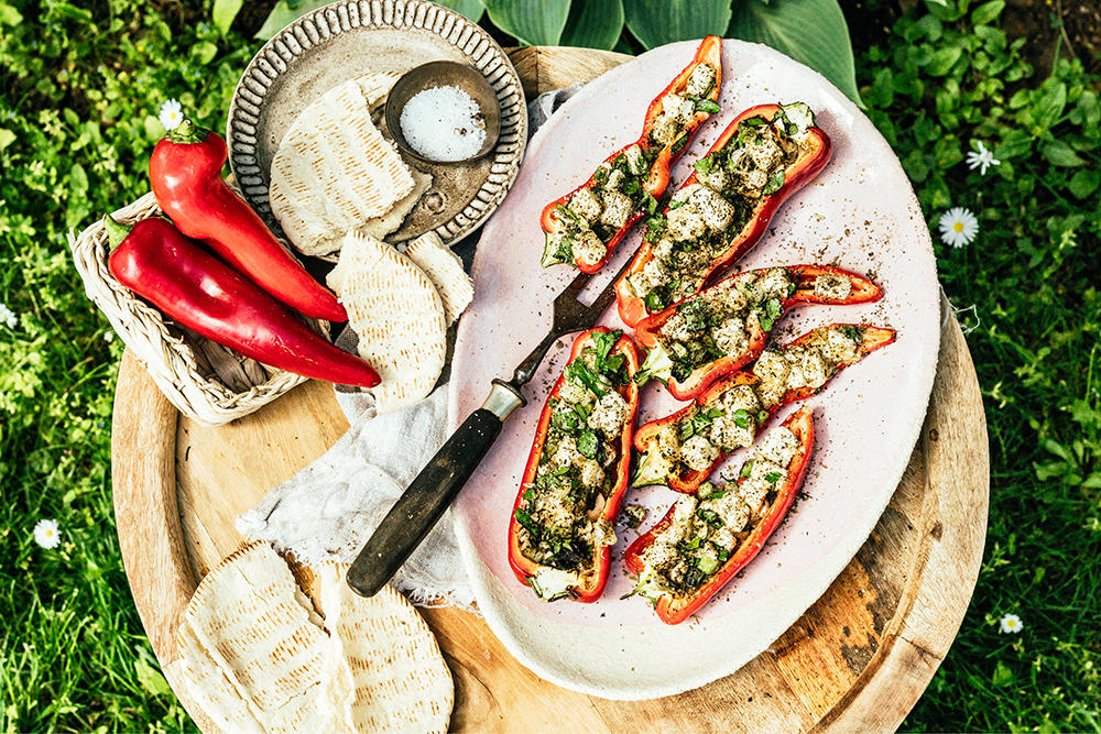 Paprika mit Fetafüllung