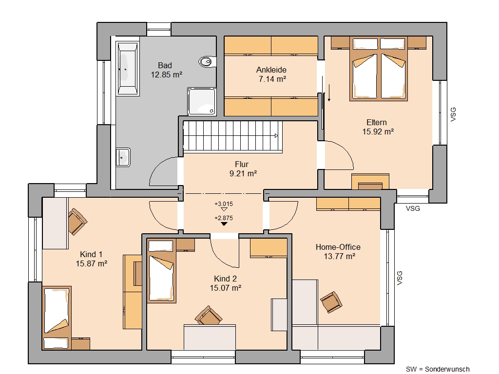 Grundrissplanung: Kern-Haus Futura Bauhaus