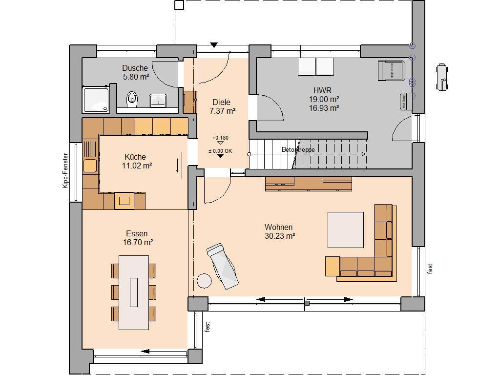 Kern-Haus Elea Grundriss Erdgeschoss