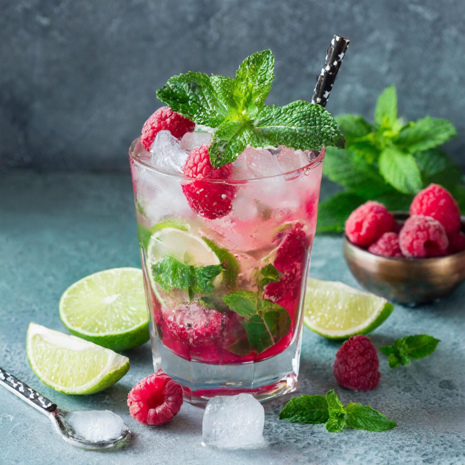 Himbeer-Limetten-Mojito. Perfekt für heiße Sommertage.