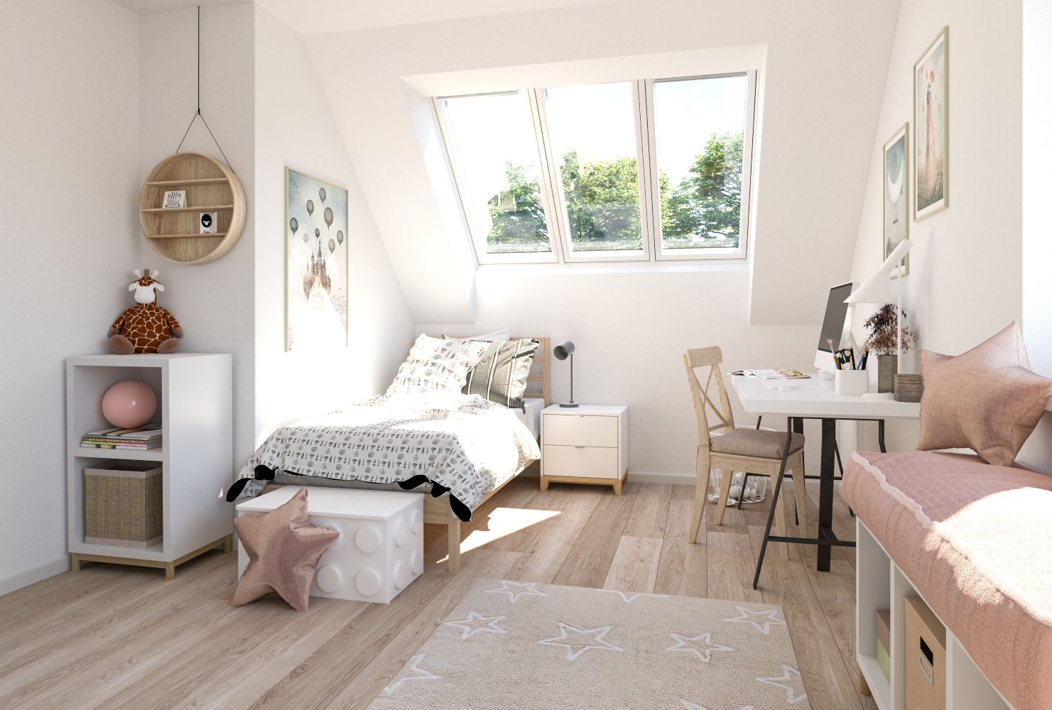 Velux Dachfenster Lichtlösung 3-in-1 Kinderzimmer