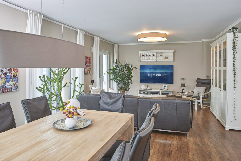 Haus mit Pultdach Wohnzimmer